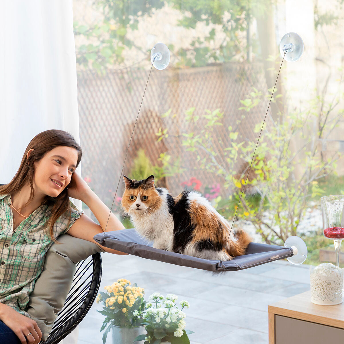 Fenster-Hängematte für Katzen